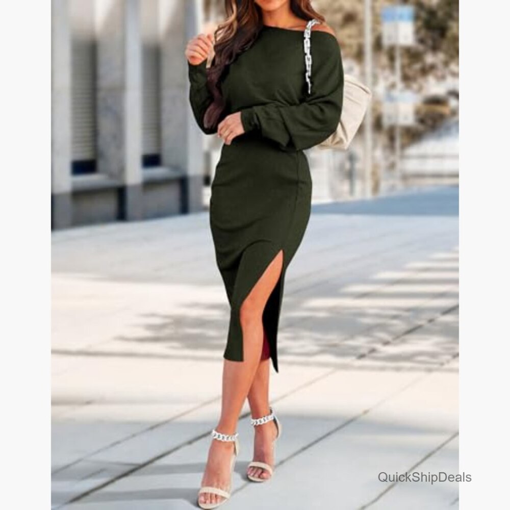 Polyester Elastane Ribbed Knit Two Piece Skirt Se… - image 4